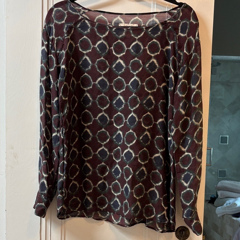 Diega Elegant Geometric Print Women's Top